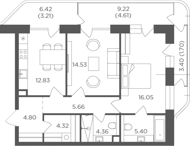 Купить квартиру в новостройках в ЖК FORIVER в Москве. Вариант № 107193, 0, площадь -  квм, цена 39917826 рублей