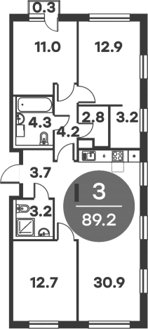 . Вариант № 157317, 0, площадь - 88.9 квм, цена 13037472 рублей