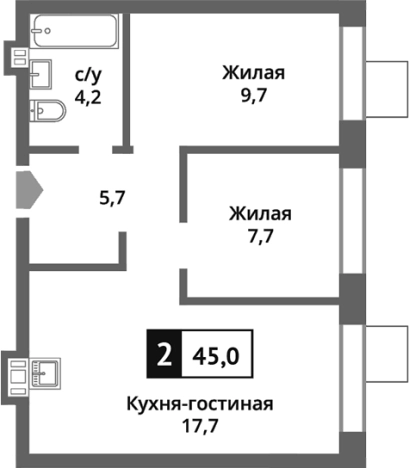 Купить трехкомнатную квартиру в Микрорайоне Новые Химки, Химки в Химках. Вариант № 122977, 0, площадь -  квм, цена 8381340 рублей