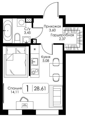 Купить Студию в ЖК Всевгород в Ленинградской области. Вариант № 6250820, 0, площадь -  квм, цена 4939517 рублей