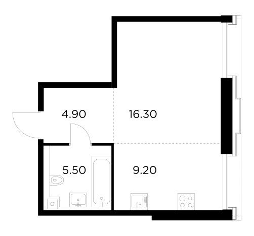 Купить однокомнатную квартиру у метро Балтийская в Москве. Вариант № 9104378, 1, площадь -  квм, цена 24266800 рублей