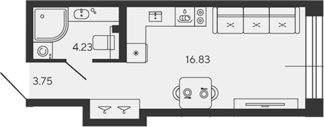 Купить Студию в новостройках в ЖК BASHNI ELEMENT в Санкт-Петербурге. Вариант № 4162076, 0, площадь -  квм, цена 10691870 рублей