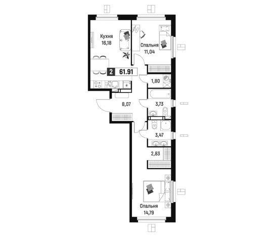 Купить трехкомнатную квартиру у метро Девяткино в Мурине. Вариант № 6868000, 0, площадь -  квм, цена 11573046 рублей