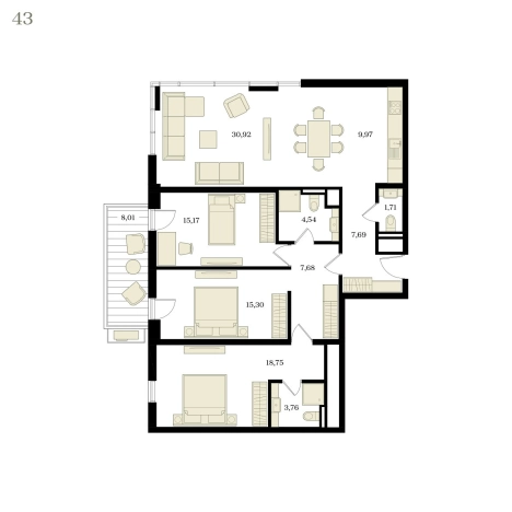 Купить многокомнатную квартиру в Республике Крым. Вариант № 10341609, 1, площадь -  квм, цена 27114700 рублей
