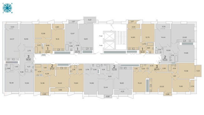 Купить квартиру в новостройках в ЖК "Вега" в Рязани. Вариант № 77607, 2, площадь -  квм, цена 16788611 рублей
