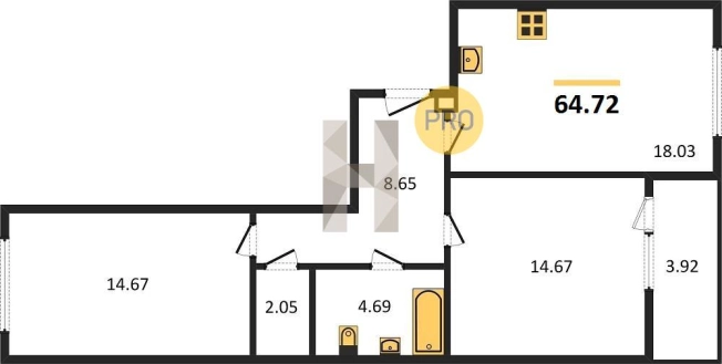 Купить квартиру в новостройках в Калининграде. Вариант № 88624, 0, площадь -  квм, цена 9730000 рублей