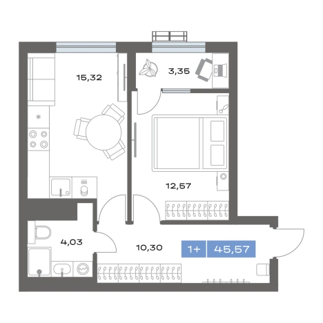 Купить однокомнатную квартиру в новостройках в Тобольске. Вариант № 91728, 0, площадь -  квм, цена 6350000 рублей