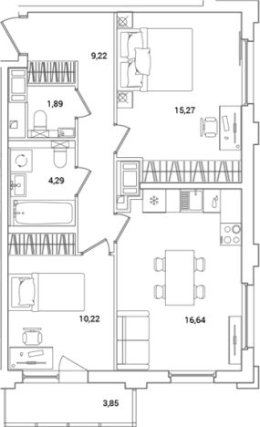 Купить трехкомнатную квартиру в новостройках у метро Проспект Просвещения в Санкт-Петербурге. Вариант № 8162850, 0, площадь -  квм, цена 13651294 рублей