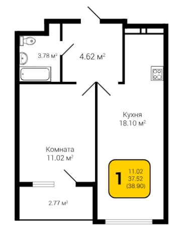 Купить однокомнатную квартиру в ЖК жк Дом у Ротонды в Воронеже. Вариант № 157883, 0, площадь -  квм, цена 5835000 рублей