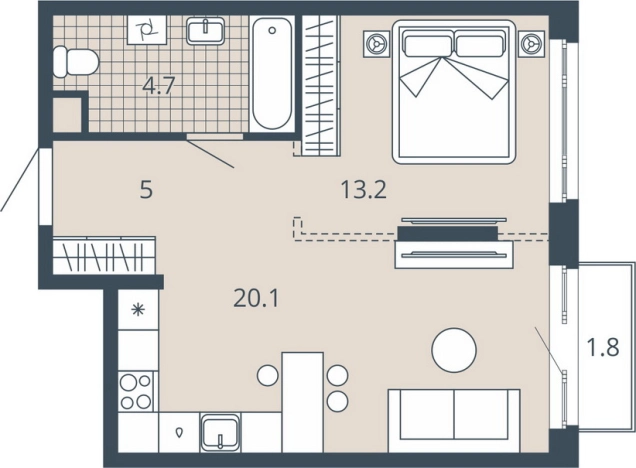 Купить однокомнатную квартиру в ЖК Жилой комплекс "Scala city" в Пензе. Вариант № 95709, 0, площадь -  квм, цена 6645000 рублей