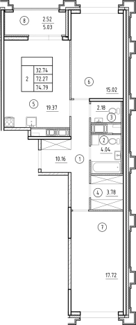 Купить трехкомнатную квартиру в новостройках у метро Горный институт в Санкт-Петербурге. Вариант № 6231428, 0, площадь -  квм, цена 26161542 рублей