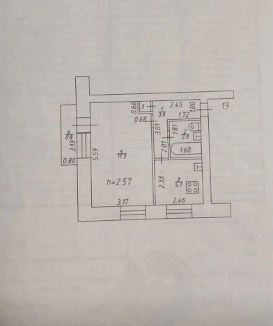 . Вариант № 6228220, 5, площадь - 36 квм, цена 4450000 рублей