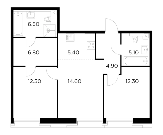 Купить трехкомнатную квартиру у метро Балтийская в Москве. Вариант № 9104937, 1, площадь -  квм, цена 30199200 рублей