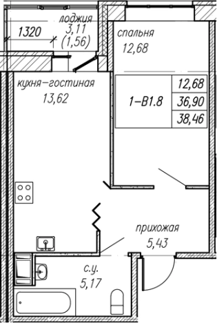 Купить однокомнатную квартиру у метро Проспект Ветеранов в Ленинградской области. Вариант № 8063664, 0, площадь - квм, цена 6686834 рублей