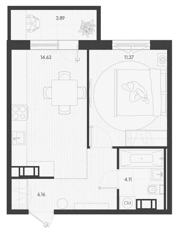 Купить квартиру в ЖК Дубровка.Park в Ленинградской области. Вариант № 6607912, 0, площадь -  квм, цена 4683520 рублей