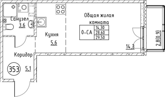 Купить Студию в ЖК Кронунг Юг в Ленинградской области. Вариант № 6829867, 0, площадь -  квм, цена 5569600 рублей