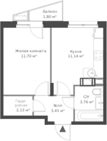 Купить однокомнатную квартиру на улице Тихвинская в Сертолове. Вариант № 6057594, 0, площадь - квм, цена 5221542 рублей