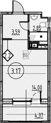 Купить Студию в новостройках у метро Обухово в Санкт-Петербурге. Вариант № 4163086, 0, площадь -  квм, цена 5812357 рублей