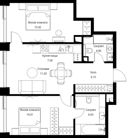 Купить двухкомнатную квартиру у метро Мякинино в Москве. Вариант № 99125, 0, площадь -  квм, цена 28100943 рублей