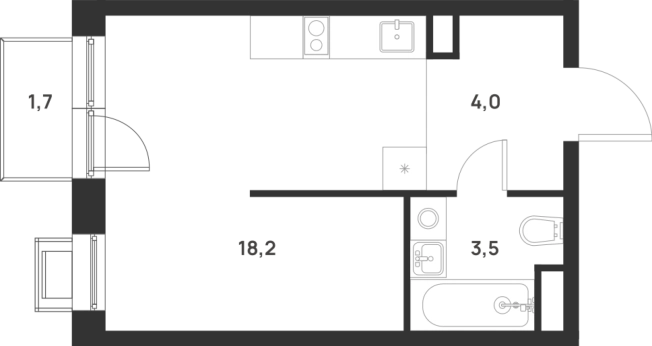 Купить Студию на улице Разведчика Дейча в Москве. Вариант № 10013076, 0, площадь -  квм, цена 12537535 рублей