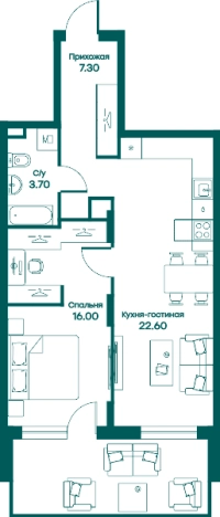 Купить двухкомнатную квартиру в Одинцове. Вариант № 83748, 0, площадь -  квм, цена 9512288 рублей
