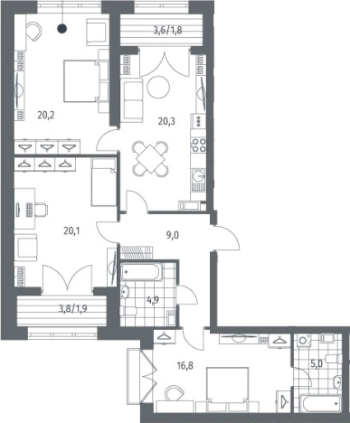 Купить многокомнатную квартиру в ЖК Наука в Санкт-Петербурге. Вариант № 6897591, 0, площадь -  квм, цена 28545000 рублей