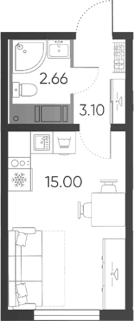 Купить Студию в ЖК Ручьи 2 в Санкт-Петербурге. Вариант № 7608607, 0, площадь -  квм, цена 4773267 рублей