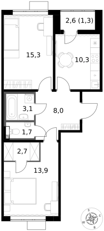 Купить квартиру в ЖК 1-й Южный в Видном. Вариант № 9807521, 0, площадь - квм, цена 16721100 рублей