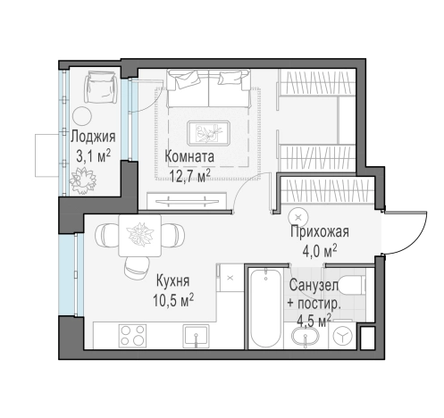 Купить однокомнатную квартиру на вторичке в ЖК Новое Пушкино в Пушкине. Вариант № 165907, 0, площадь -  квм, цена 5960000 рублей