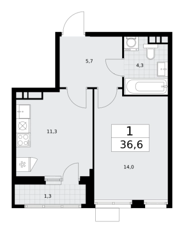 Купить однокомнатную квартиру в новостройках у метро Аэропорт Внуково в Москве. Вариант № 2206724, 0, площадь -  квм, цена 12763152 рублей