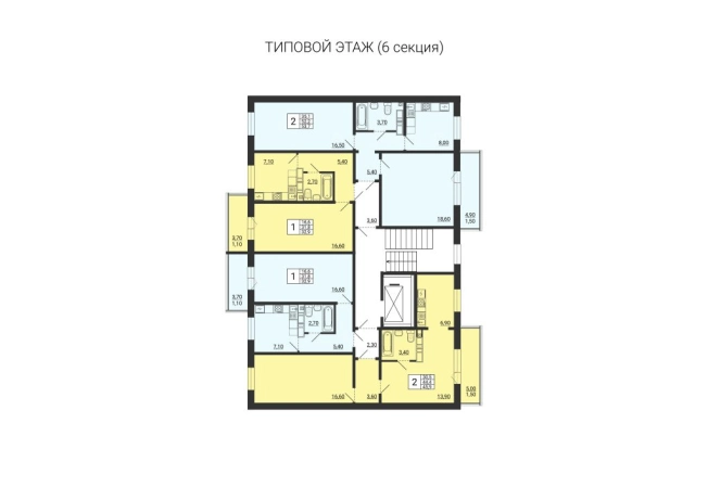 . Вариант № 548747, 3, площадь - 51.3 квм, цена 4093740 рублей
