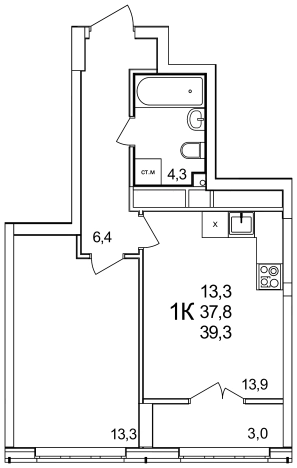 Купить однокомнатную квартиру в ЖК Анкудиновский Парк в Нижегородской области. Вариант № 112629, 0, площадь -  квм, цена 6052200 рублей