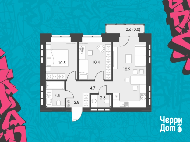 . Вариант № 110621, 0, площадь - 54.9 квм, цена 7837110 рублей