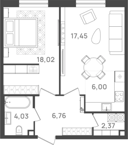 Купить двухкомнатную квартиру у метро Шушары в Санкт-Петербурге. Вариант № 6204947, 0, площадь -  квм, цена 22387374 рублей