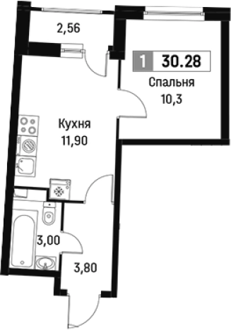Купить однокомнатную квартиру в ЖК Авиатор в Мурине. Вариант № 6211811, 0, площадь -  квм, цена 5580563 рублей