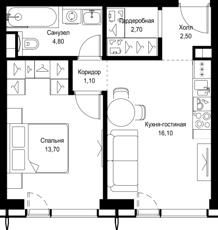 Купить однокомнатную квартиру на вторичке в ЖК City Bay в Москве. Вариант № 9553210, 0, площадь -  квм, цена 21564075 рублей