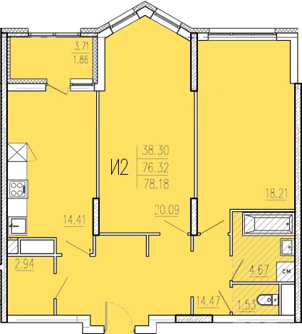 Купить двухкомнатную квартиру на вторичке в ЖК Жилой комплекс "Акварель" в Пензе. Вариант № 67569, 0, площадь -  квм, цена 7356738 рублей