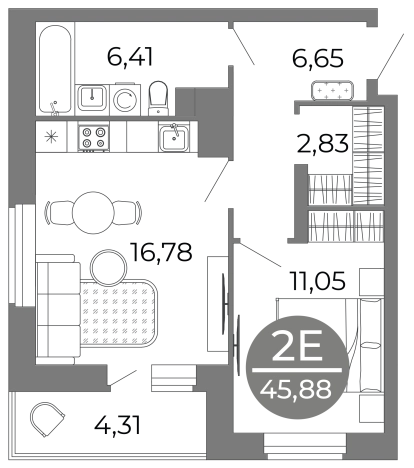Купить квартиру в ЖК Галилей в Воронеже. Вариант № 88765, 0, площадь - квм, цена 6890334 рублей