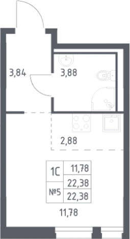 Купить квартиру в новостройках у метро Пролетарская в Ленинградской области. Вариант № 6898293, 0, площадь - квм, цена 3889577 рублей
