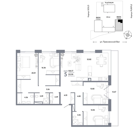 . Вариант № 10442427, 0, площадь - 138.57 квм, цена 132585800 рублей