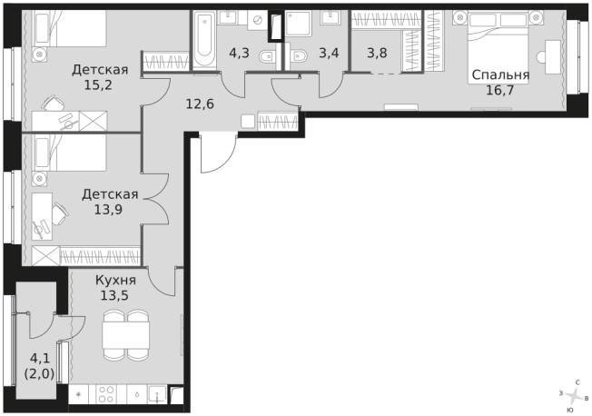 Купить квартиру в ЖК Sky Garden в Москве. Вариант № 9496157, 0, площадь -  квм, цена 32656960 рублей