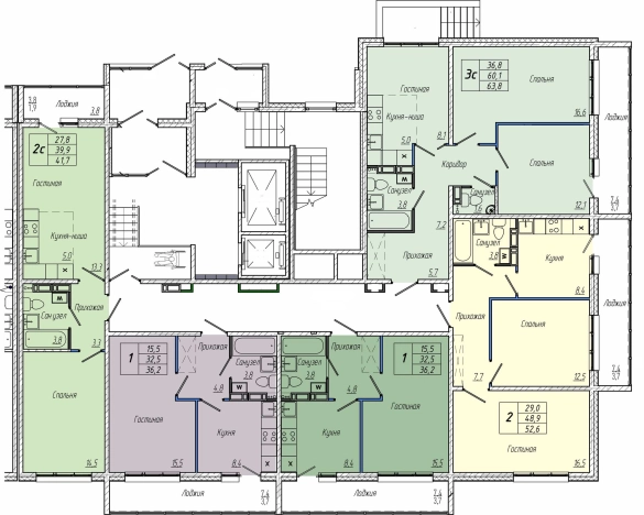 Купить квартиру в новостройках в ЖК Кемерово Сити (Кемерово) в Кемерове. Вариант № 109842, 1, площадь -  квм, цена 7770000 рублей