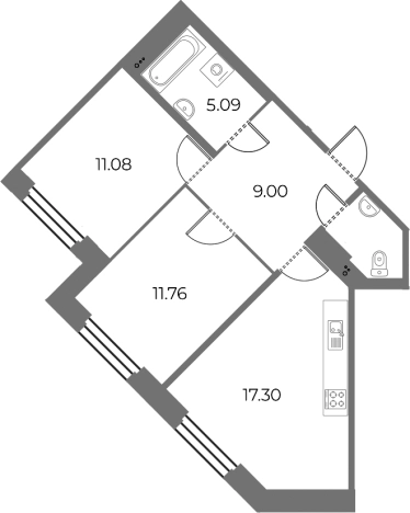 Купить трехкомнатную квартиру в новостройках в ЖК Огни Залива в Санкт-Петербурге. Вариант № 79252, 0, площадь -  квм, цена 15850000 рублей