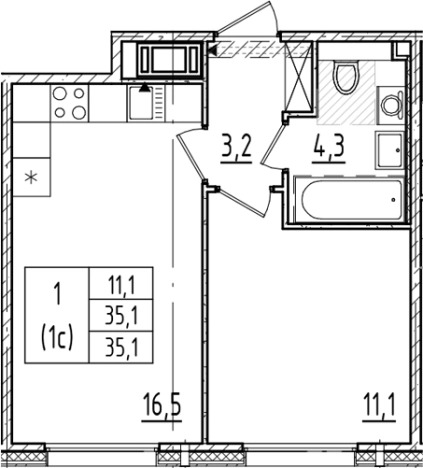 Купить двухкомнатную квартиру у метро Ладожская в Санкт-Петербурге. Вариант № 6244508, 0, площадь -  квм, цена 12241405 рублей
