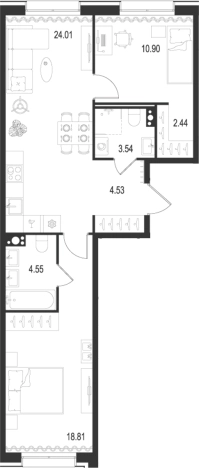 Купить трехкомнатную квартиру в новостройках у метро Горный институт в Санкт-Петербурге. Вариант № 7260854, 0, площадь -  квм, цена 29382816 рублей