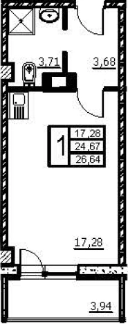 Купить Студию у метро Улица Дыбенко в Санкт-Петербурге. Вариант № 4136142, 0, площадь -  квм, цена 5830000 рублей