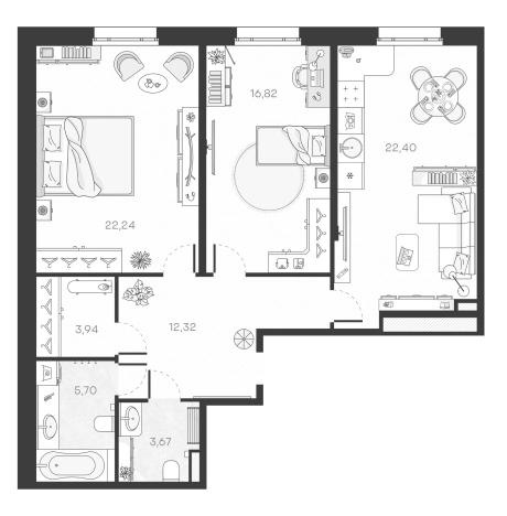 Купить квартиру в новостройках у метро Горный институт в Санкт-Петербурге. Вариант № 5549638, 0, площадь -  квм, цена 37882561 рублей