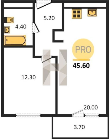 Купить однокомнатную квартиру в Удмуртской Республике. Вариант № 70528, 0, площадь -  квм, цена 3556800 рублей
