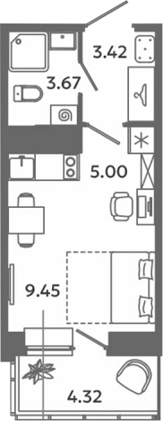 Купить квартиру в ЖК Загляденье в Ленинградской области. Вариант № 6631973, 0, площадь -  квм, цена 3514259 рублей