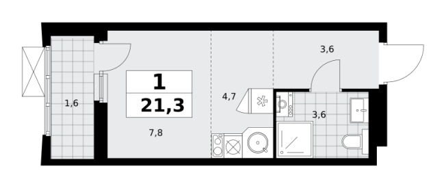 Купить однокомнатную квартиру у метро Потапово в Москве. Вариант № 3353892, 0, площадь - квм, цена 10945431 рублей